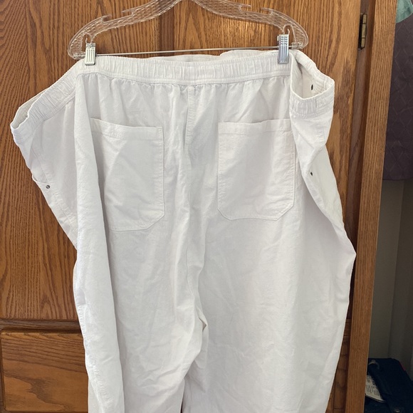 Size 6X 100% cotton WHITE plus size summer pants - Picture 3 of 4